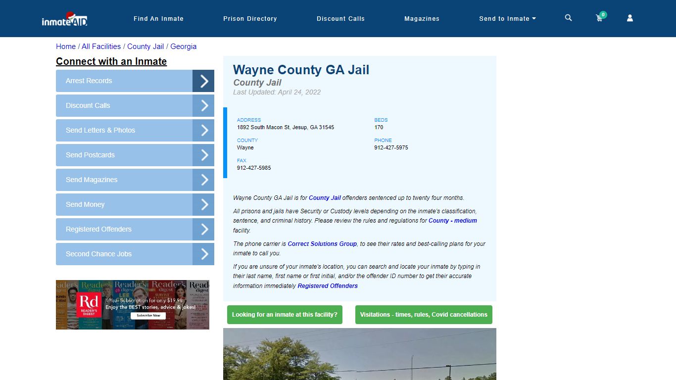 Wayne County GA Jail - Inmate Locator - Jesup, GA